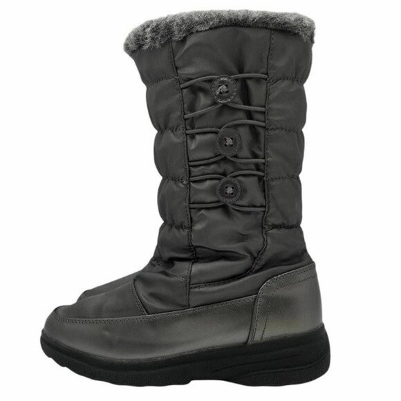 Aqua Stop Mongoose Winter Boots Faux Fur Lined Side Zipper Gray Size 7 - Picture 2 of 10